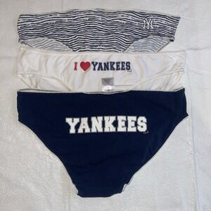 NWOT LOT Of 3 New York Yankees Hipsters Panties XL MLB General Merchandise Logo